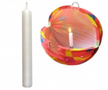 Kerzen für Lampions und Laternen 100 mm lang, weiß, 6 Stk.