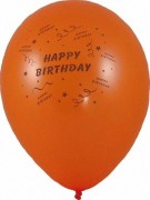 Luftballons Happy Birthday  250 mm, Gre M,  10 Stk.