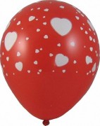 Luftballons Weie Herzen  300 mm, Gre L,   5 Stk.