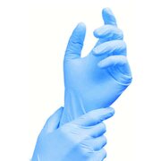 Latex Einweghandschuhe blau mit Gripstruktur puderfrei Größe M, 100 Stk.