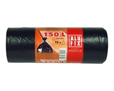 ALUFIX Müllsäcke Premium 150 L, HDPE 78x105 cm 37my, schwarz, 10 Stk.