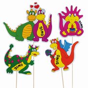 Deko-Picker Dino Familie, 21cm, 100 Stk.