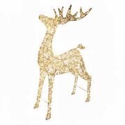 Rentier aus Metall/PET gold, mit LED, warmwei, 100cm