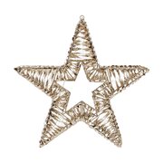 Stern, aus Metall/PET gold, mit LED, warmwei, 38cm