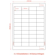 Etiketten selbstklebend weiß, 48.5 x 25.4mm auf DIN A4, 4000 Stk.