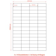Etiketten Labels selbstklebend wei 52.5 x 21.2mm auf DIN A4, 5600 Stk.