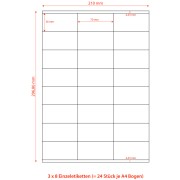 Etiketten Labels selbstklebend wei 70 x 36mm auf DIN A4, 2400 Stk.