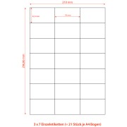 Etiketten Labels selbstklebend wei 70 x 42.3mm auf DIN A4, 2100 Stk.