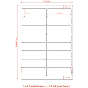 Etiketten Labels selbstklebend wei 99.1 x 33.9mm auf DIN A4, 1600 Stk.