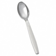 Einweg-Löffel CHROME, 185mm, lebensmittelecht, Kunststoff Chrom-Optik, 50 Stk.