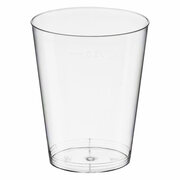 Einweg-Trinkglas 200ml, PS, mit Eichstrich, transparent glasklar, 50 Stk.