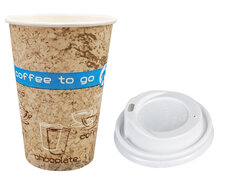 Kaffeebecher Coffee ToGo DREAMS mit Deckel weiß 300 ml hoch + schmal  50 Stk.