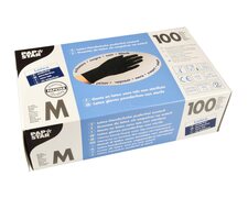 Latex Einweghandschuhe schwarz mit Gripstruktur puderfrei Gr��e M, 100 Stk.