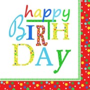Motivservietten 3-lagig 33x33 cm Geburtstagsservietten Happy Birthday 20 Stk.