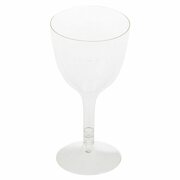 BIO Weinglas klar, 2-teilig, 100 ml, 7x11+3 cm, aus Biokunststoff (PLA) 21 Stk.