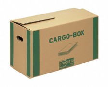 progressCARGO CARGOBOX B - Bücherbox aus stabiler Wellpappe, 585x300x350mm