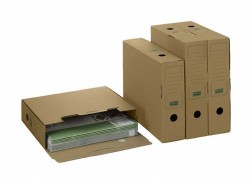 PG-PF_B06.30_14_02_1 ARCHIV-ABLAGEBOX zum Aufbewahren von Ordnerinhalten, Listen 315x265x100mm, braun