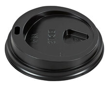 Domdeckel schwarz fr Pappbecher - Coffee to go - 200ml mit 80mm ,  75 Stk.