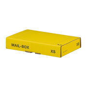 Versandkarton 244x145x43mm MAILBOX XS mit Steckverschluss wiederverschließbar für Maxibrief gelb