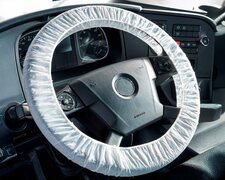Lenkradschoner Einweg-Lenkradschutz mit Gummizug LKW wei  540-560 mm 30 my, 250 Stk.
