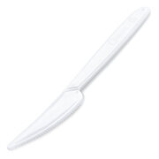 Mehrweg Messer 18,5 cm weiß wiederverwendbar 125 Waschzyklen PP, 50 Stk.