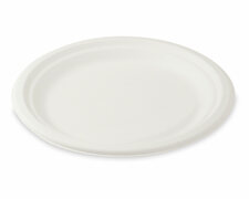 Bio Grillteller Fleischteller rund aus Zuckerrohr Bagasse  22 cm, 10 Stk.