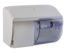 Toilettenpapier-Spender aus Kunststoff, 2-fach, absperrbar, weiß