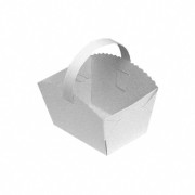 Gebckkrbchen Tragebox mit Henkel fr Brtchen 10x8x6cm, wei, 50 Stk.