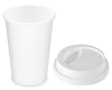 Hei�- und Kaltgetr�nkebecher mit Trinkdeckel wei� 250 ml 300 ml, 50 Stk.