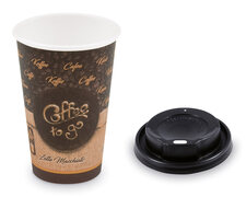 Kaffeebecher L Melange To Go mit Trinkdeckel schwarz 250 ml, 330 ml, 100 Stk.