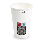 Heiß- und Kaltgetränkebecher Pappbecher FSC Mix/PE weiß 200ml Eichstrich  Ø 70mm, 50 Stk.