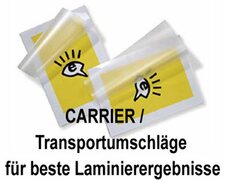 Carrier / Transportumschläge für Laminierfolien bis Größe A3, 10 Stk.