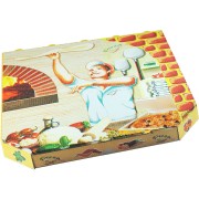 Pizzakarton aus Mikrowellpappe mit neutralem Motiv, 32 x 32 x 3 cm, 100 Stk.