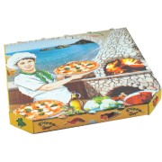 Pizzakarton aus Mikrowellpappe mit neutralem Motiv, 33 x 33 x 3 cm, 100 Stk.