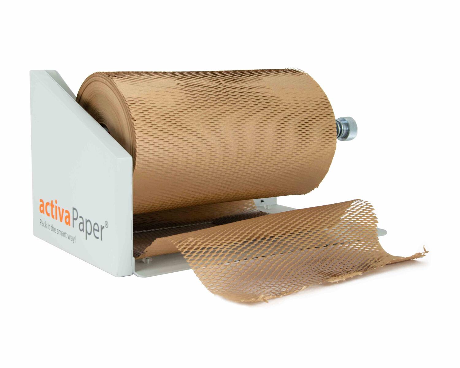 Papierpolster Produktschutz Luftpolsterfolie Ersatz nachhaltig actriveWrap inkl. Abroller aus Metall