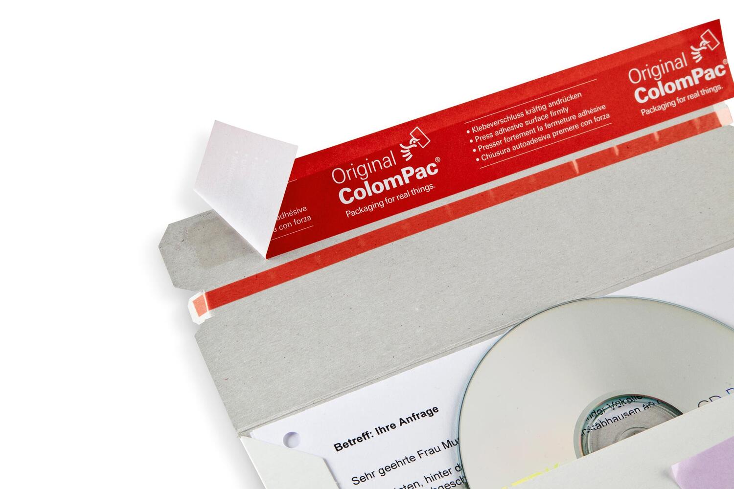 ColomPac CD-Brief DIN Lang 222 x 123 x 3mm Selbstklebeverschluss & Aufreifaden fr 1 CD / DVD