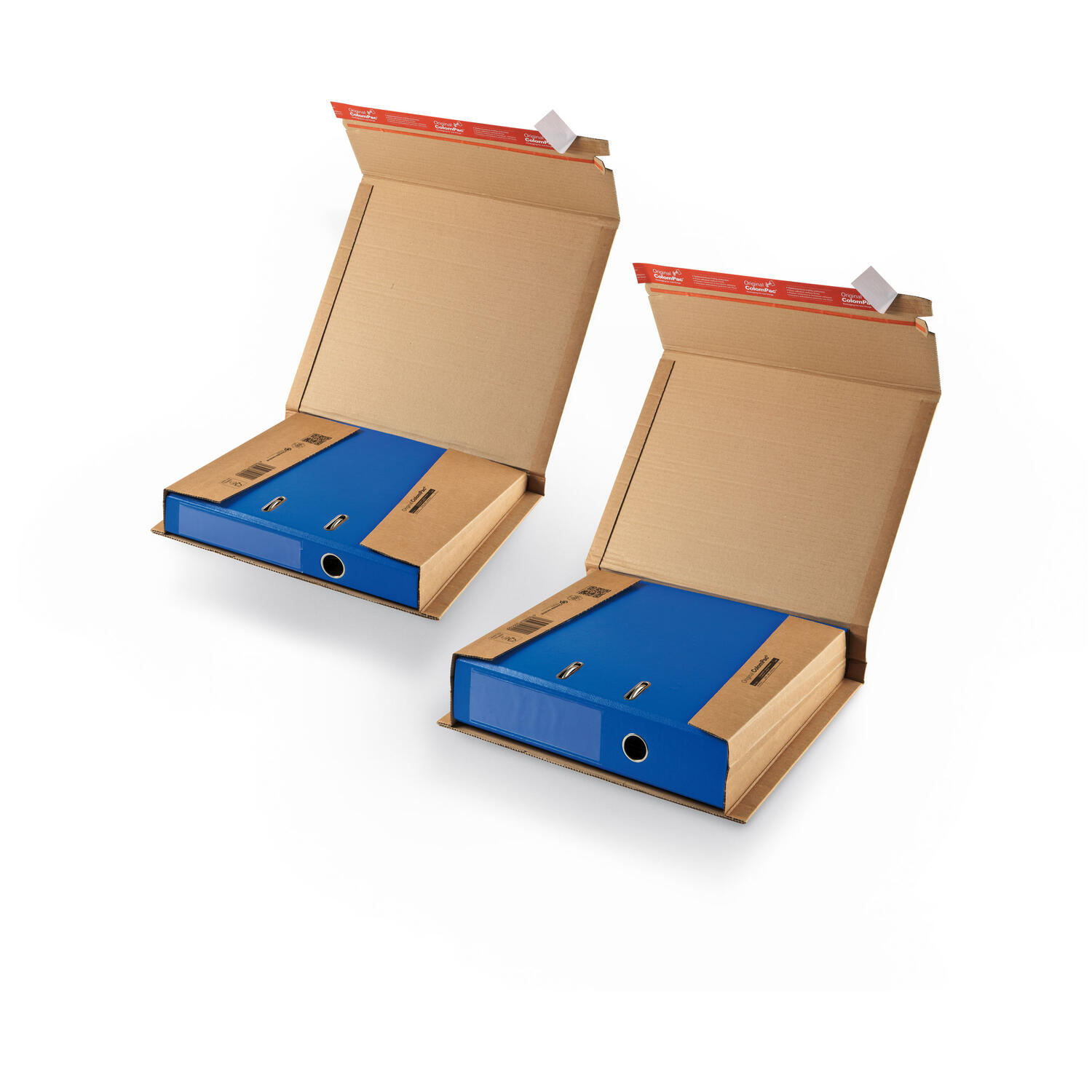 ColomPac Ordnerversandkarton flexible 365 x 300 x -85mm mit Selbstklebeverschluss & Aufreifaden braun