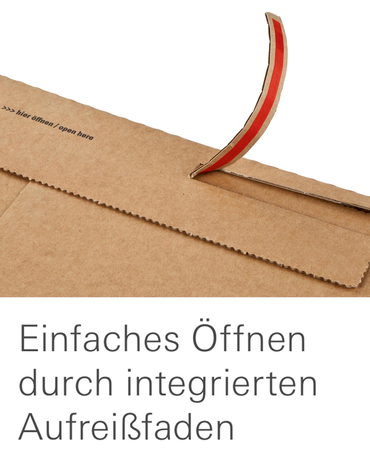 ColomPac E-Commerce Modulboxen 160 x 107 x 48mm mit Selbstklebeverschluss & Aufreifaden braun