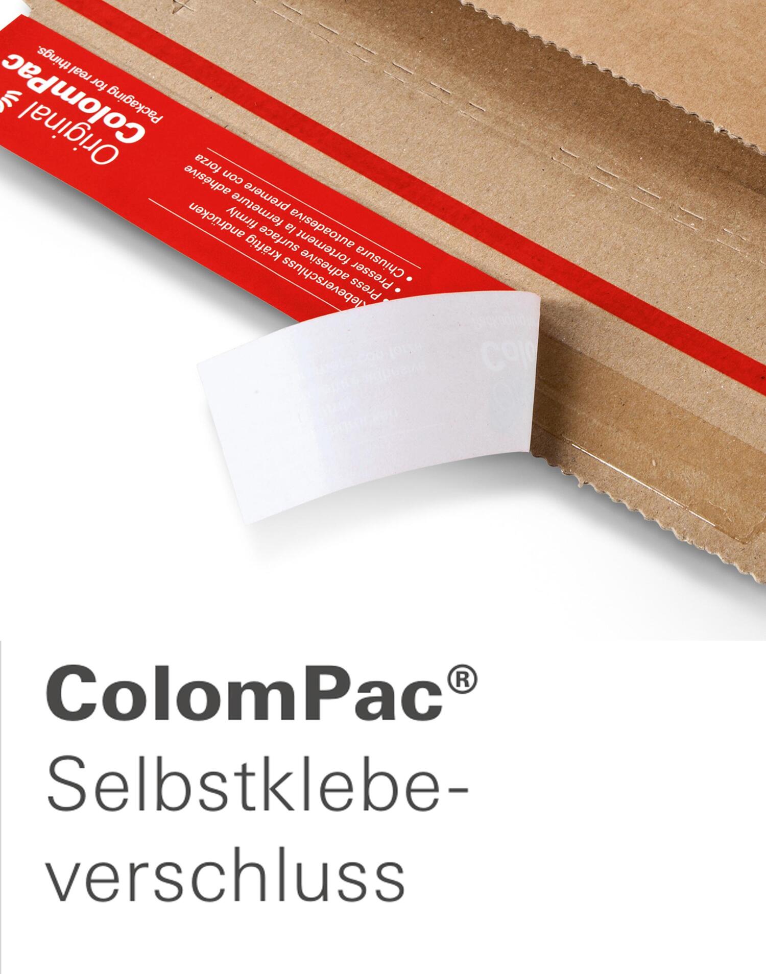 ColomPac Blitzbodenkarton 310 x 190 x 133mm Premium mit doppelten Selbstklebeverschluss & Aufreifaden wei