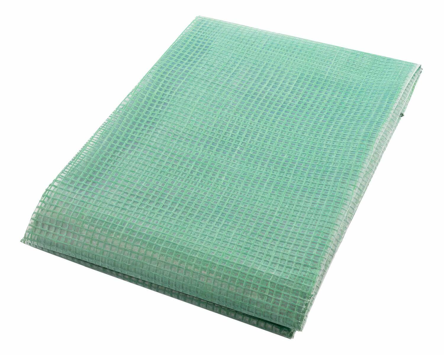 Gitterplane 2,00 x 10,00 m transparent mit grnem Gitter 250 g/m mit Nagelrand verstrkt gefaltet UV-stabil