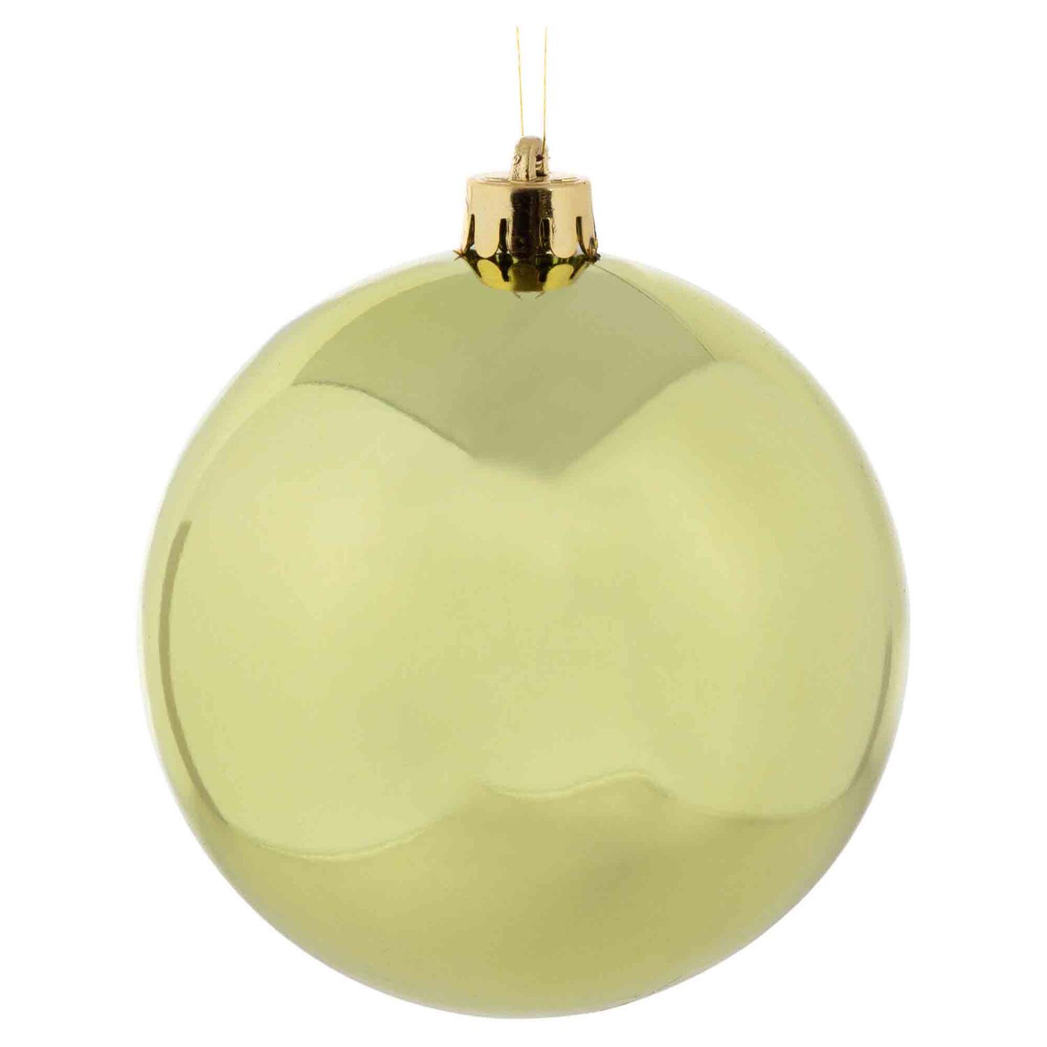 Weihnachtskugeln Christbaumkugeln aus Kunststoff limettengrün, Ø10cm, 4 Stk.