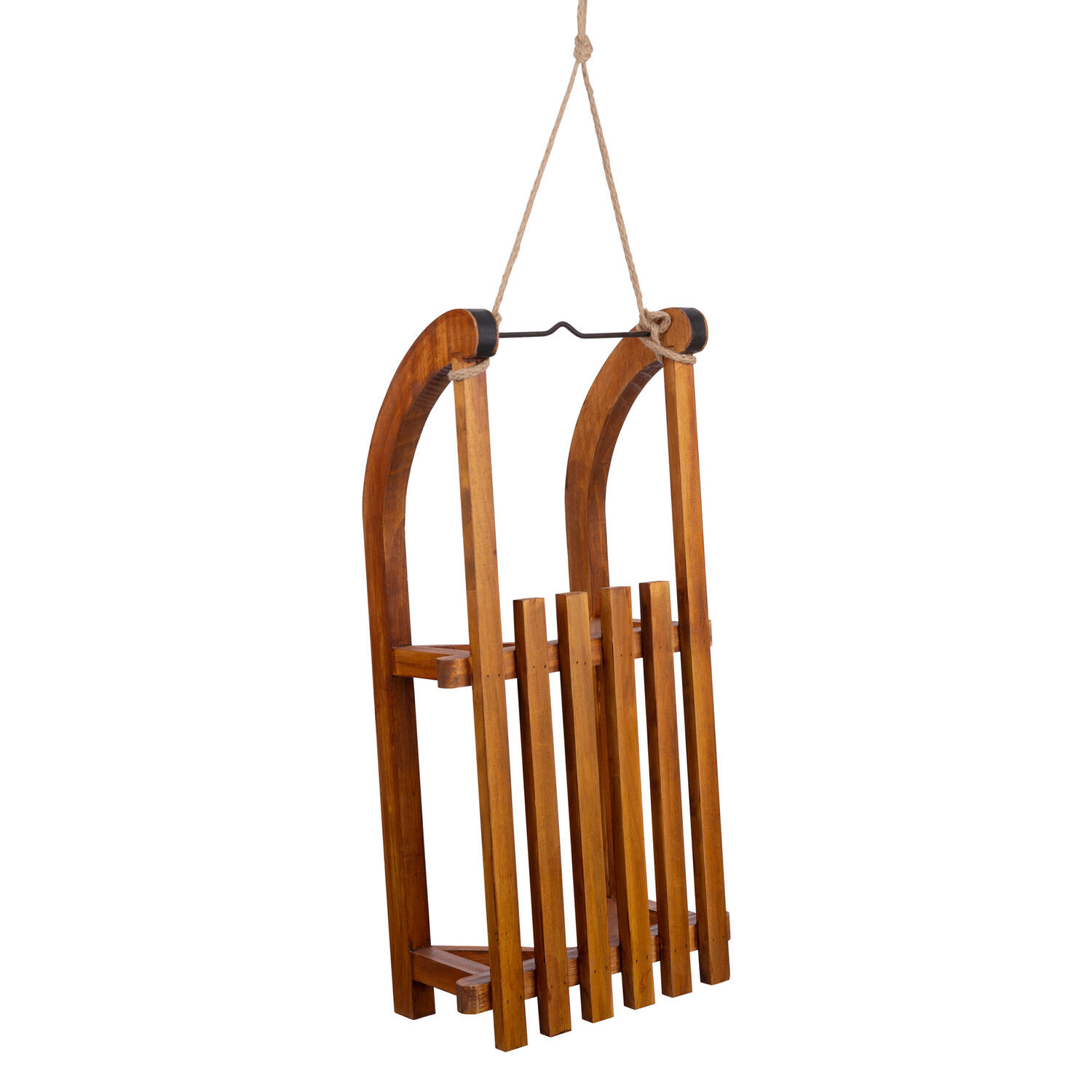 Schlitten aus Holz, Deko zum Hngen braun, 62cm