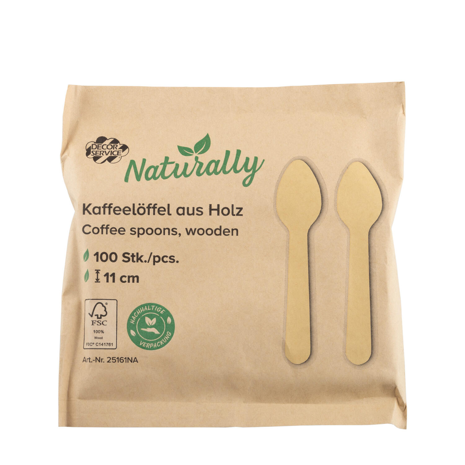 Kaffeelöffel Einweg aus Holz, 11cm, 100 Stk.