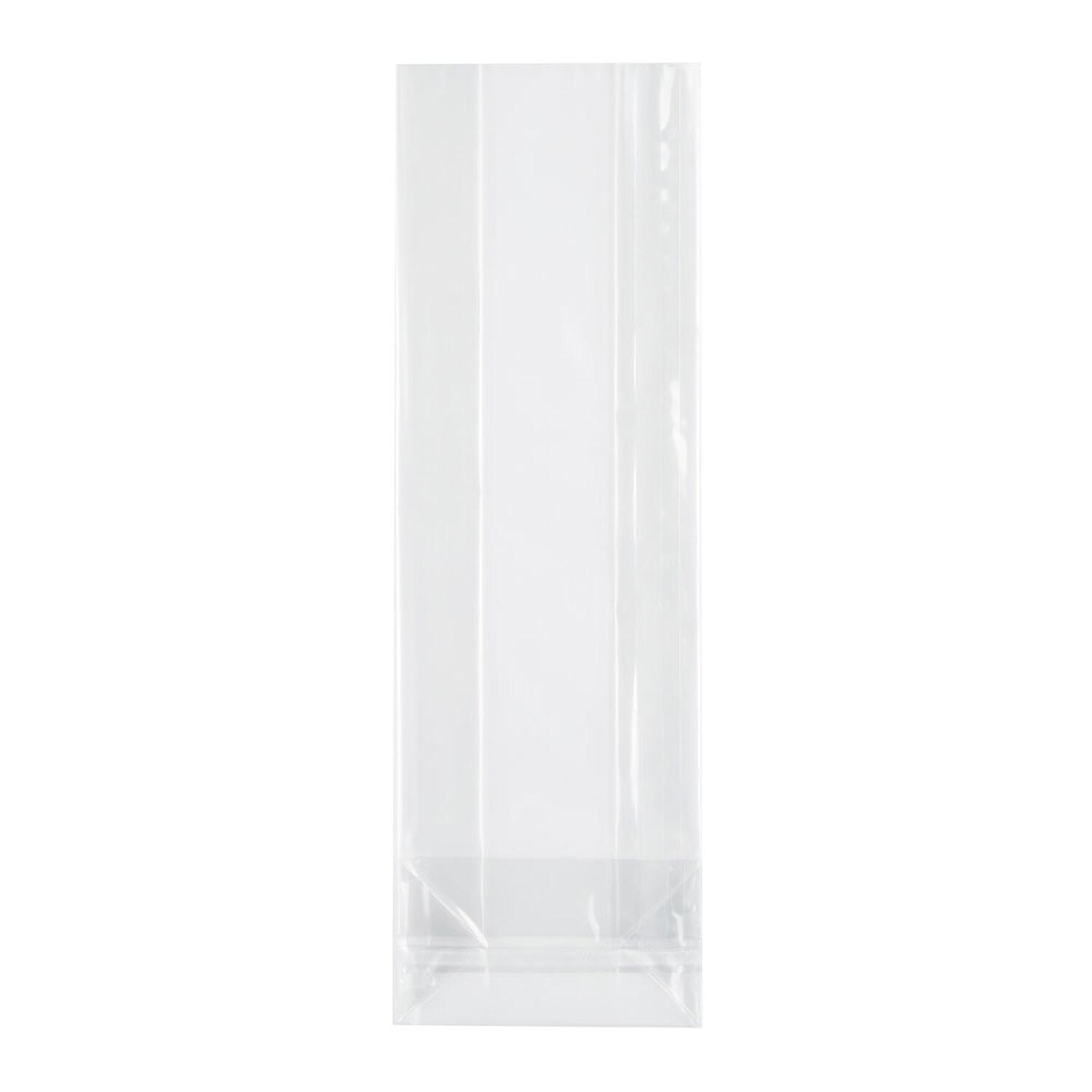 Blockbodenbeutel OPP Siegelnaht transparent  55 + 35mm x 180mm 50my, 1000 Stk.