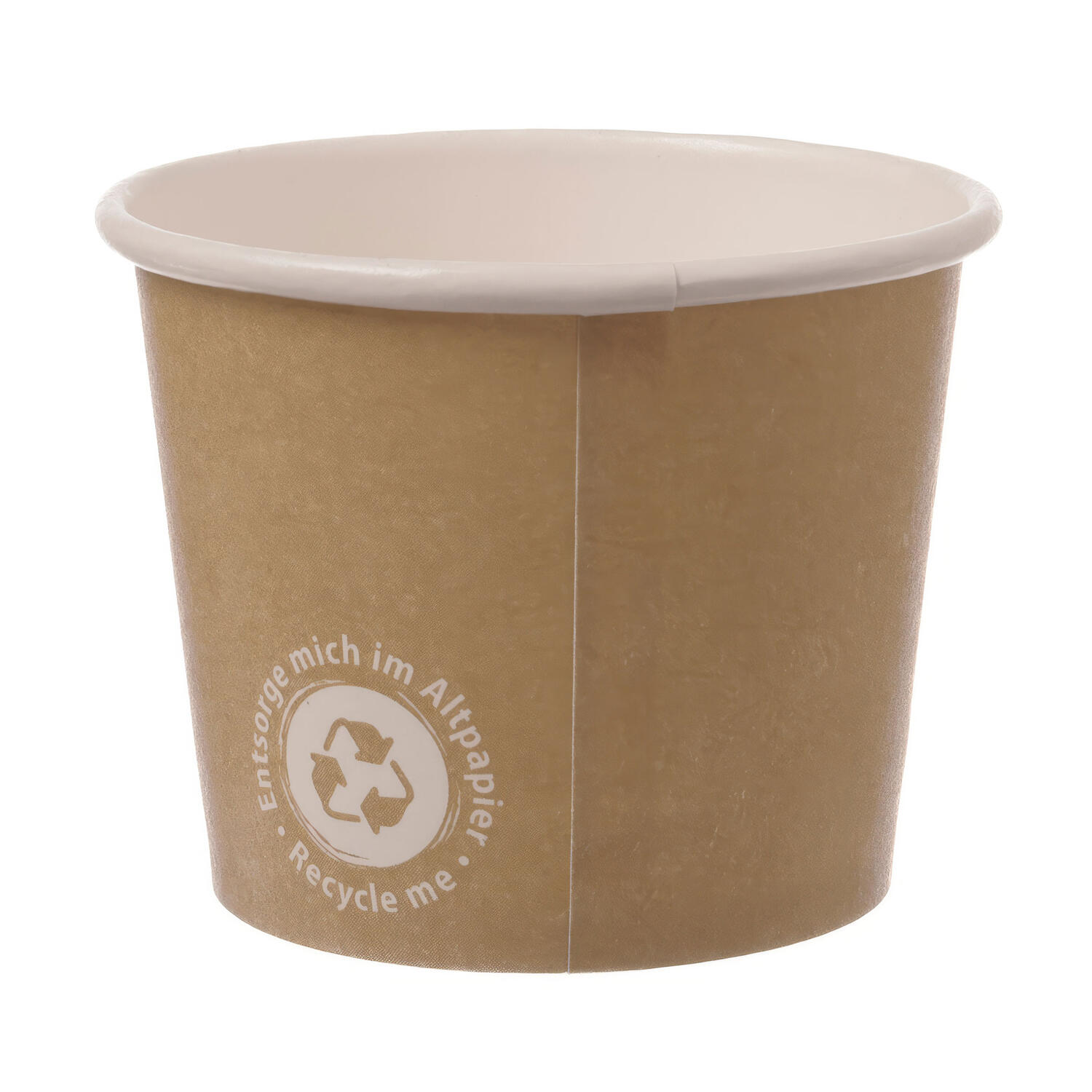 Eisbecher 160 ml Recycle Me ohne Kunststoffbeschichtung,  4 oz XL, � 7,5 cm, 50 Stk.