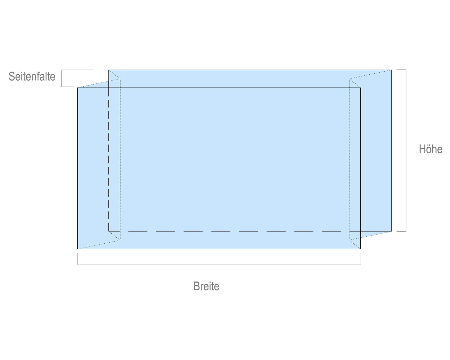 Einlegescke Seitenfaltenscke 600 x 400 x 600mm blau transparent 50my, 300 Stk.