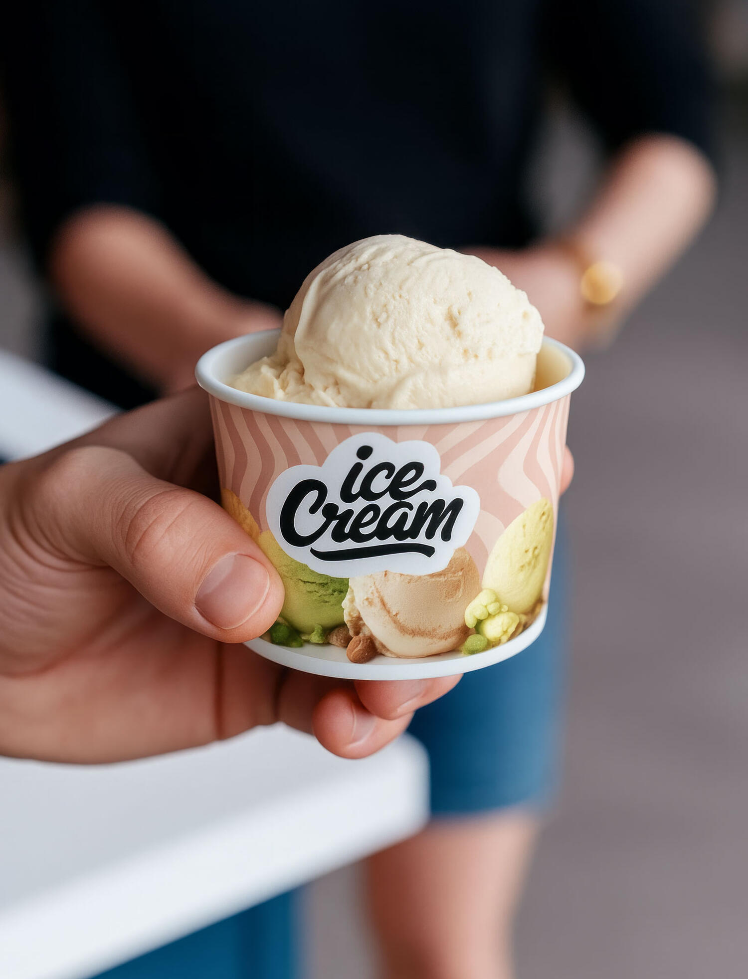 Eisbecher 140ml bedruckt ICE CREAM 70 mm, 50 Stck