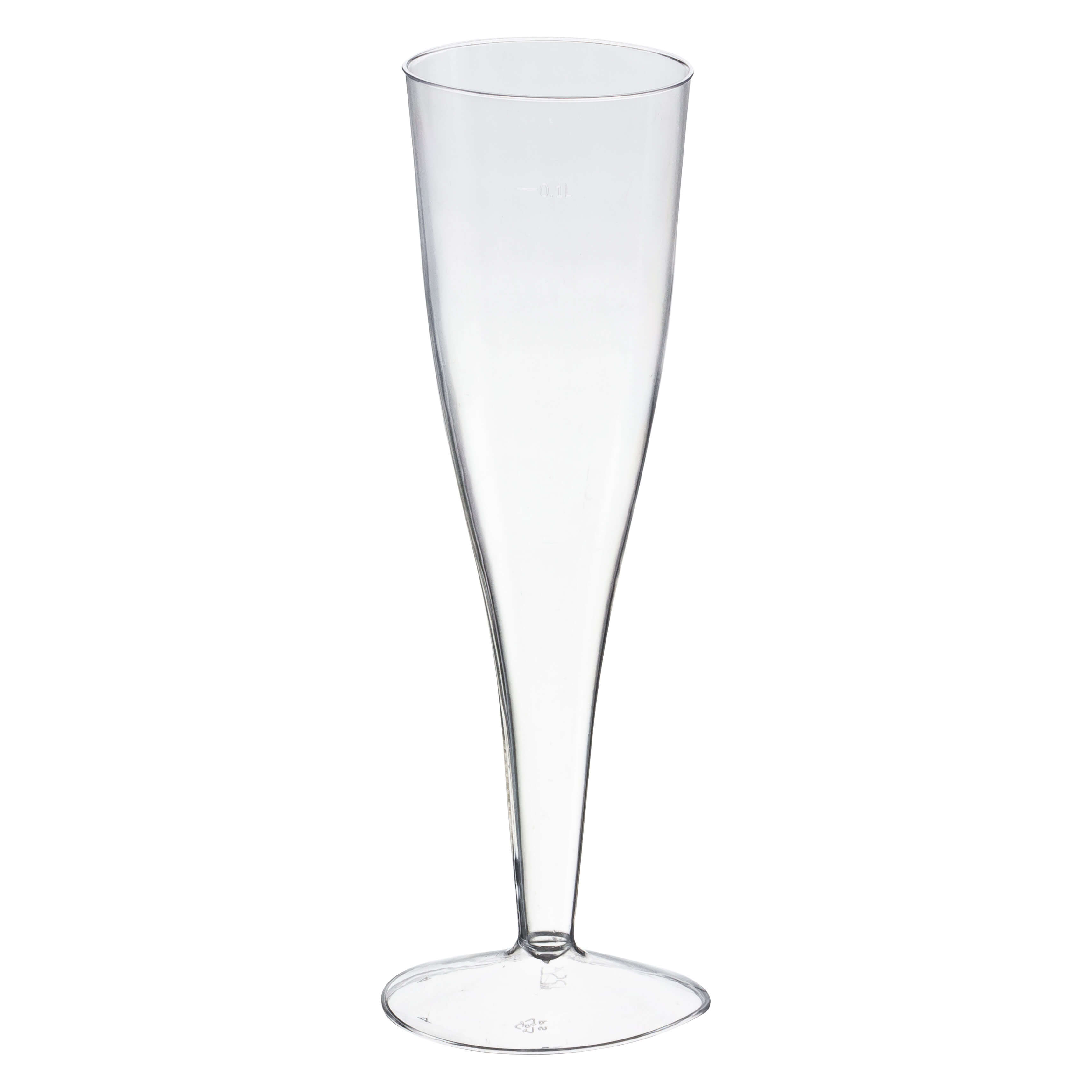 Einweg-Champagnerglas Sektglas 100ml,  PS, 2 tlg., transparent glasklar, 6 Stk.