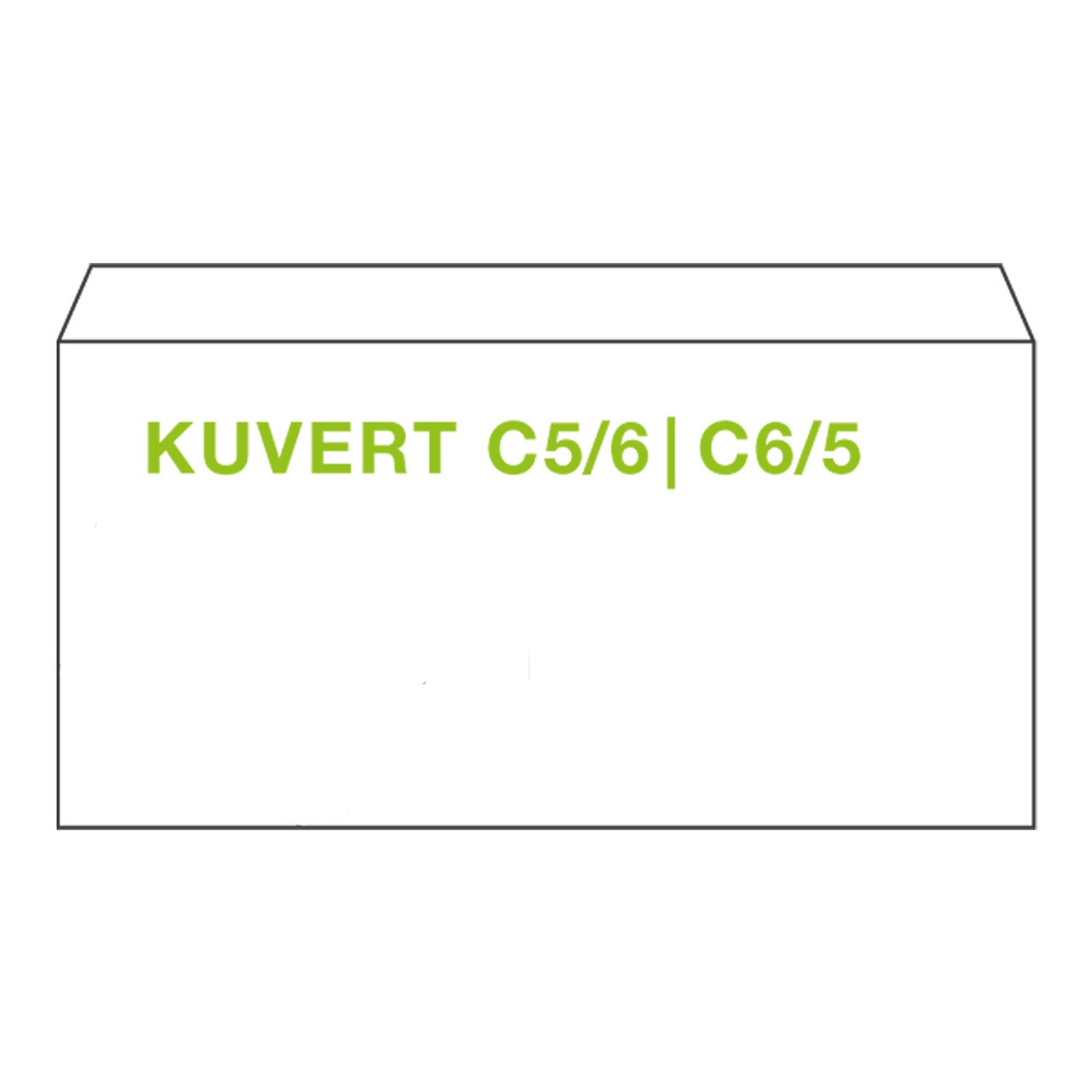 KI Kuvert C6/5 114x229mm wei, 80 gr. Haftstreifen, 50 Stk.