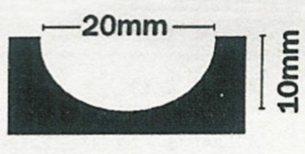 Daumenlochstanze - Halbkreisausstanzung Breite 20mm /Tiefe 10mm fr Kalender